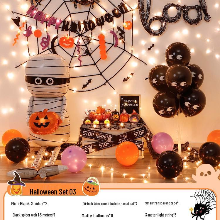 Halloween Balloon Decorations - Pumpkins, Ghosts, Bats, Skulls for Party Ambience