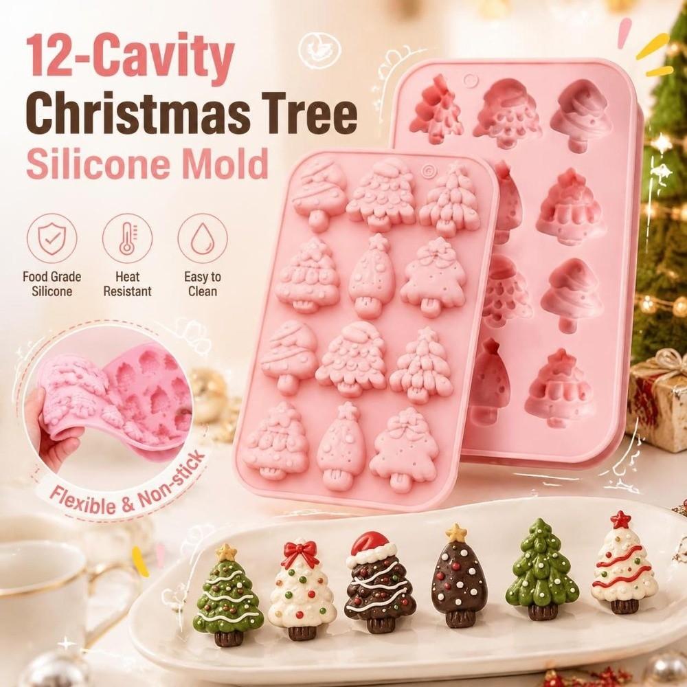 Heat-Resistant Christmas Tree Mold 12 Cavity Chocolate Mold Resin Craft Mold  DIY Craft Projects