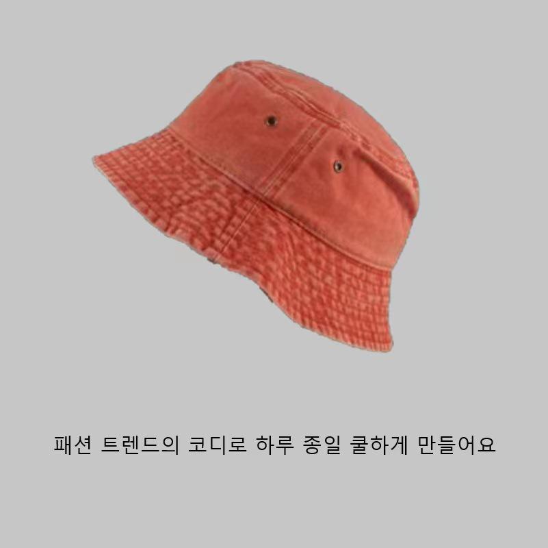 Hong Kong Style Retro Distressed Washed Denim Fisherman Hat - Spring/Summer Fashion, Breathable Bucket Hat for Couples.