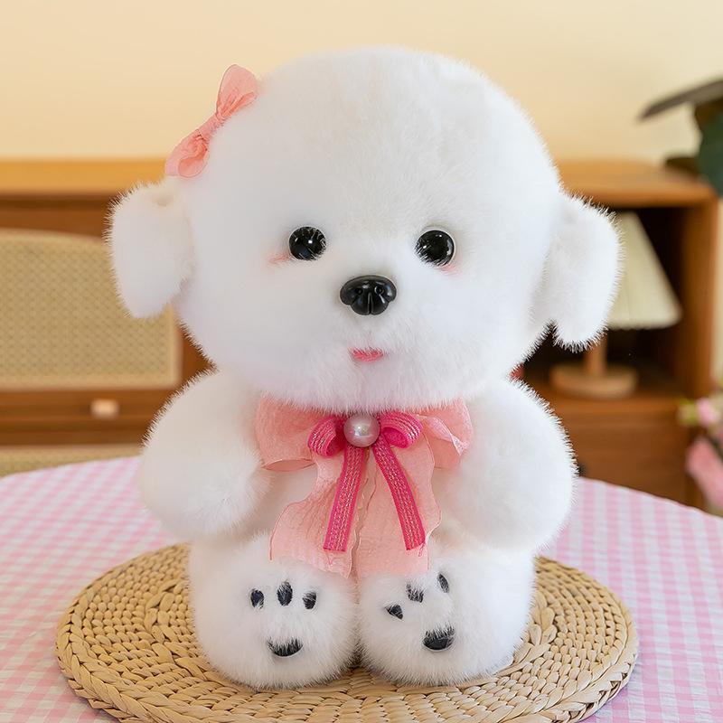 Cute Dog Plush Toy Doll Simulation Dressing Bichon Dog Cloth Doll Wedding Throwing Stall Doll