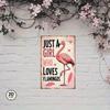 Vintage Pink Flamingo Metal Wall Art Just A Girl Who Loves Flamingos Retro Iron Sign Cute Farmhouse Decor Girls Bedroom