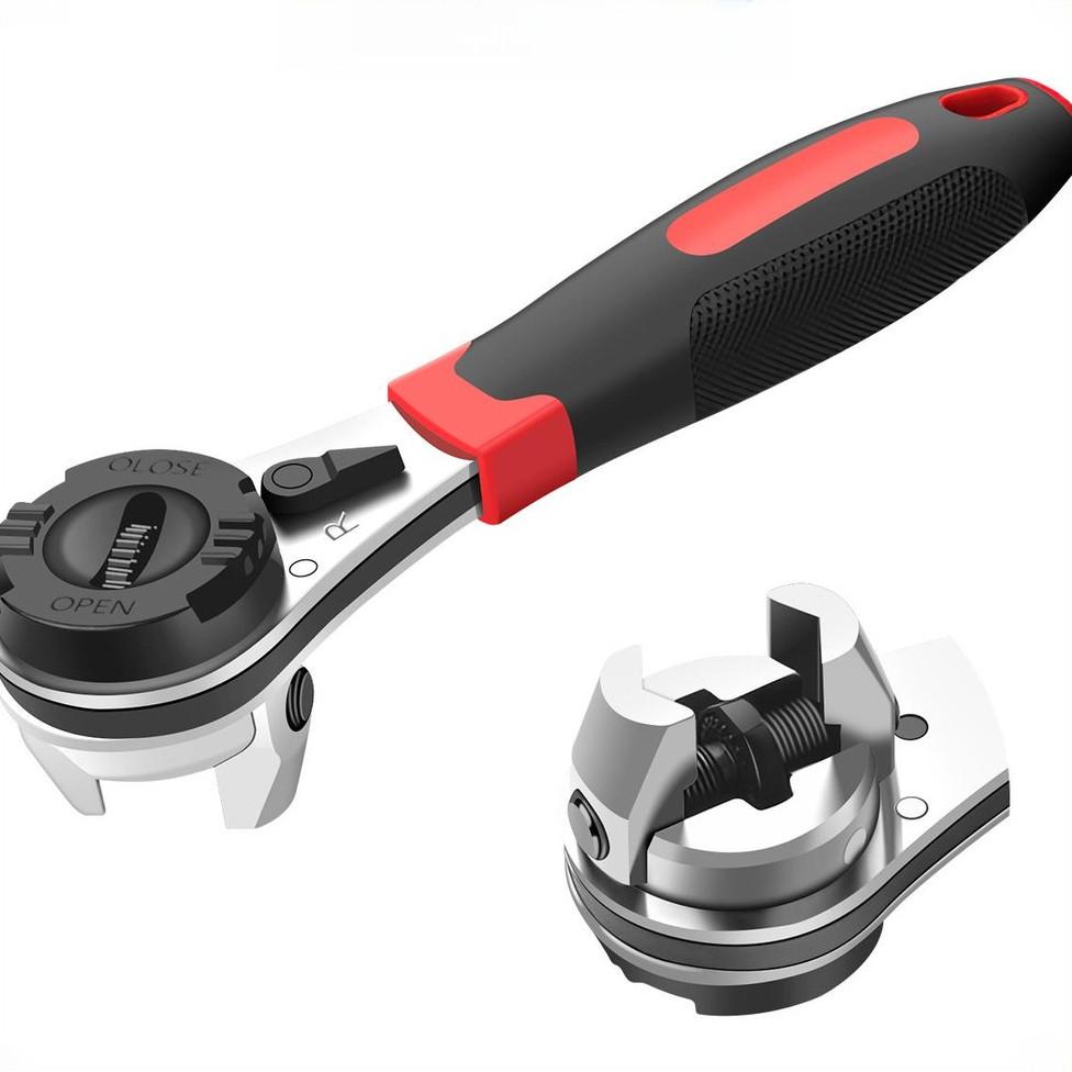 Portable Ratchet Wrench Ergonomic Labor Saving Adjustable Wrench Repair Tool Metal Heavy Duty Socket Wrench