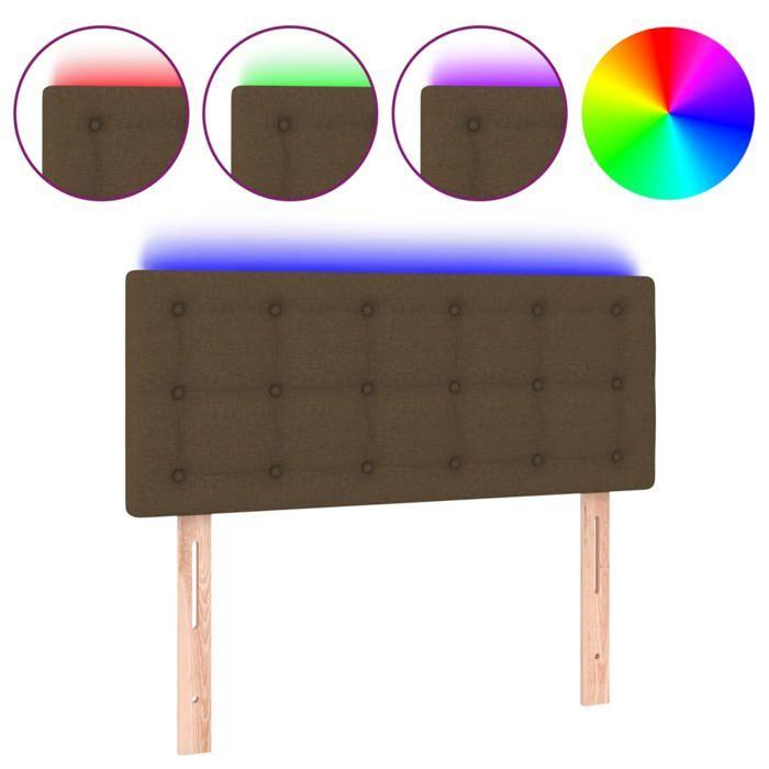 VidaXL Tête de Lit à LED Meuble de Chambre à Coucher Accessoire de Lit Simple Tête de Cadre de Lit Intérieur Marron Foncé 3122023