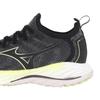 Mizuno Wave Neo Wind Running Shoes, Men's, Lightweight, for Jogging, Marathons, Sports, and Training, Black/Yellow/White, Size 29.0 Cm, 2E