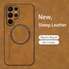 Vintage Sheepskin Magnetic Leather Soft Phone Case For Samsung Galaxy S26 S25 S24/23 Ultra Plus Note 20 Ultra Protect Back Cover