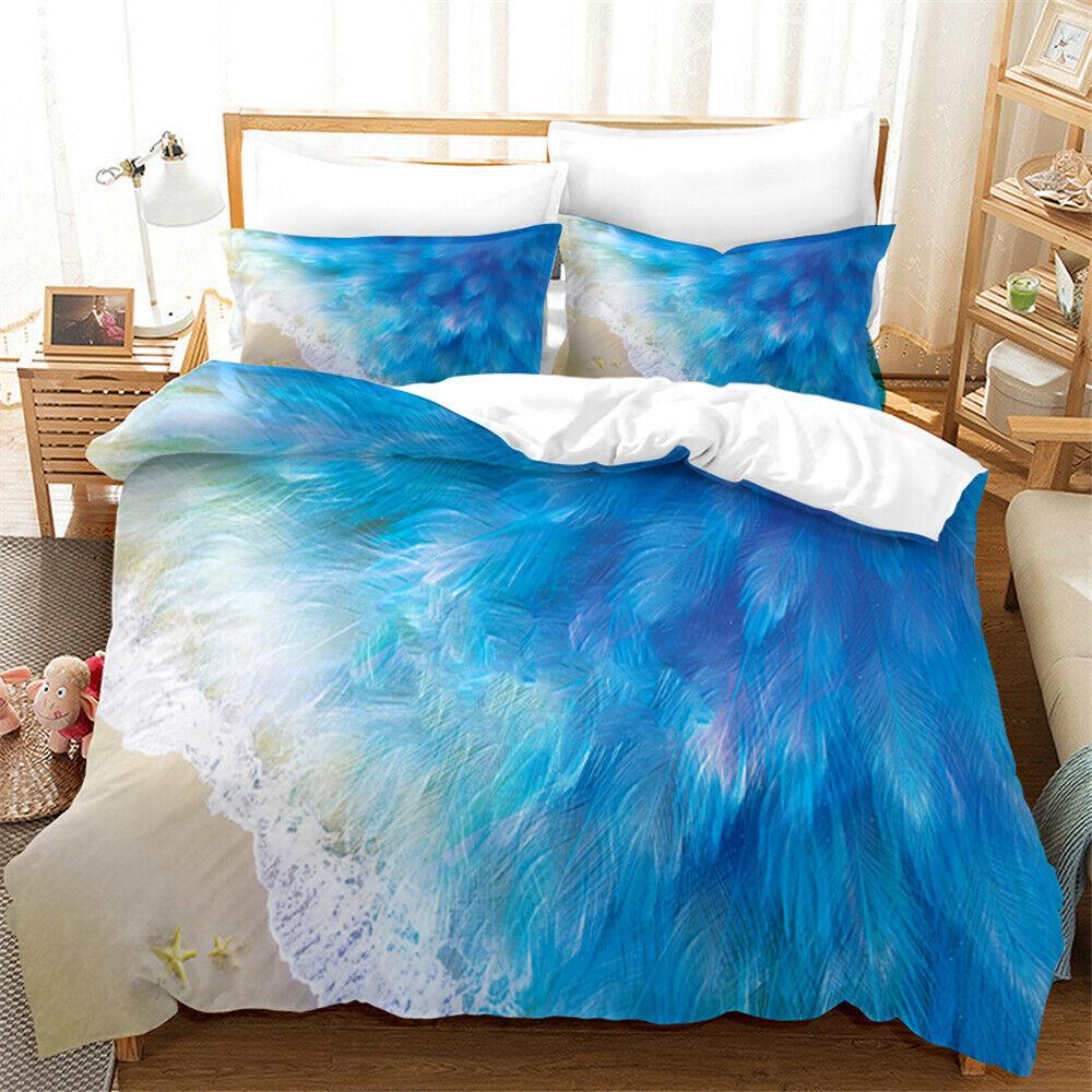 Sea Wave Texture Duvet Cover Twin Queen 2/3pcs Blue Ocean Spray Waves Bedding Set Azure Seawater Comforter Cover For Boys Girls