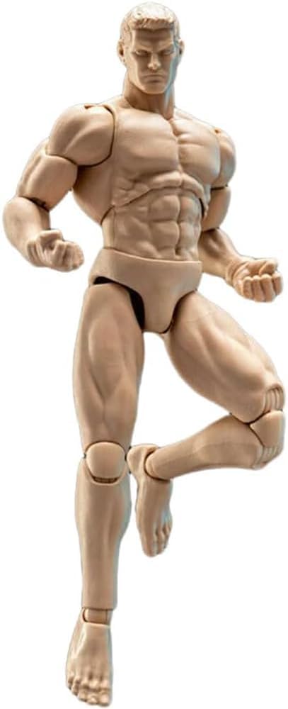 Scale Action Male Body Normal White Muscular Male Body Flexible Miniature Action Figure Body Doll Collection 1/12 Figure, 6-Inch Model, Skin, Model,
