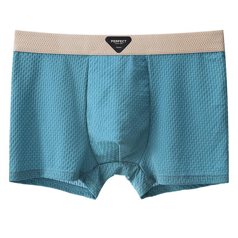 

Мужские прохладные и дышащие полосатые боксеры-брифы из ледяного шелка - Антибактериальное, быстросохнущее летнее нижнее белье. 4XL (for 65-75 kg)