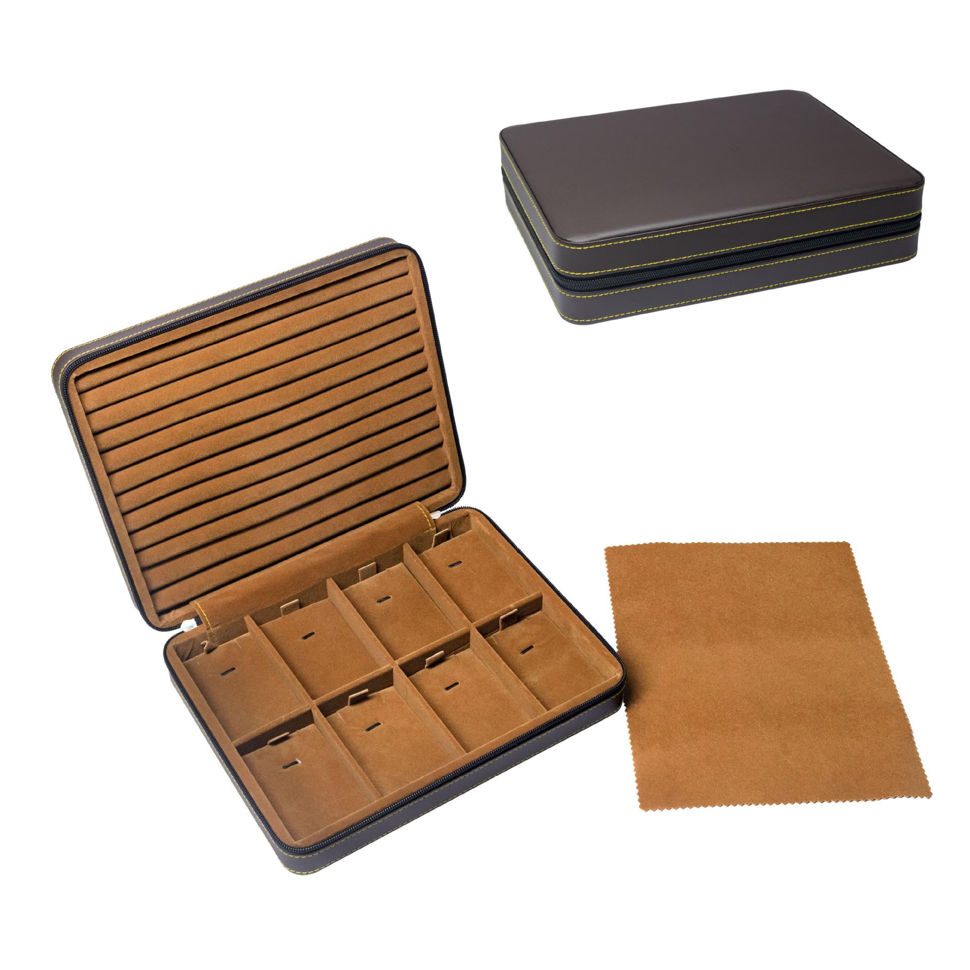 

PU Leather Portable Jewelry Box Ring Pendant Jewelry Storage Box Leather Jewelry Business New Display Box 29.5x7x24cm чорний