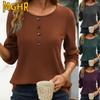 Women's Fashion Casual O-Neck Long Sleeve Blouses & Shirts