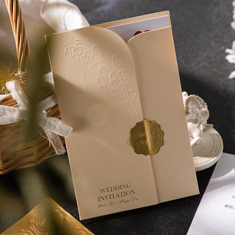 Elegant Wedding Invitation Card - Simple Style for Joyful Banquets