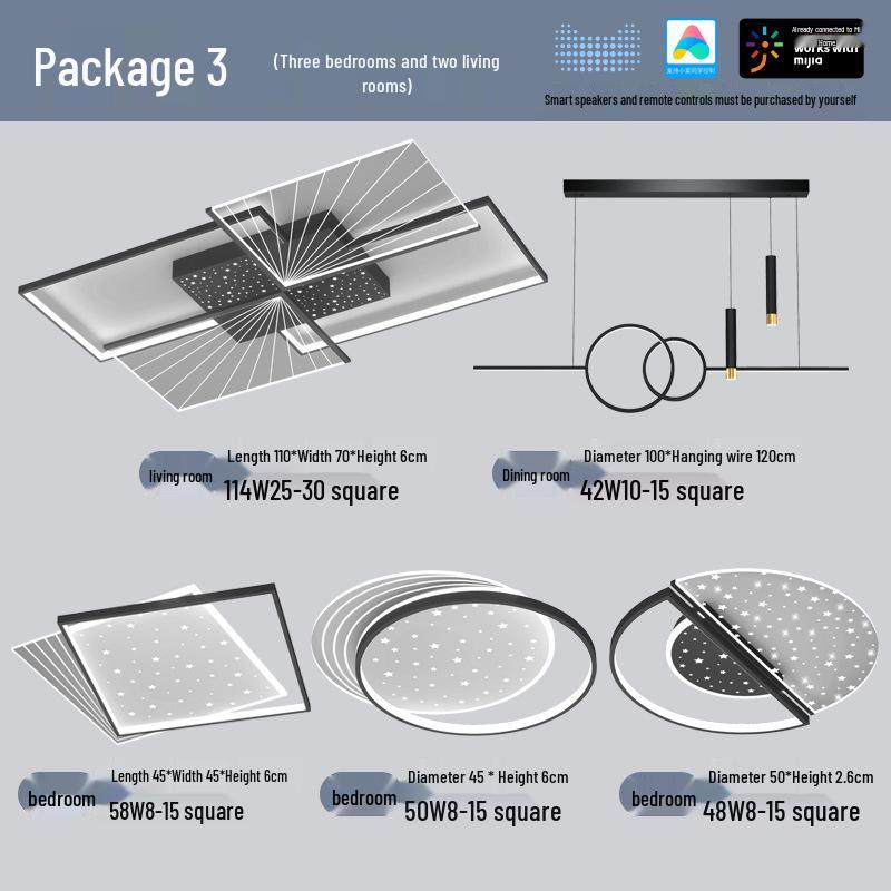 Smart Ceiling Light Package for Living Room - Compatible with Mijia Xiaoai Control