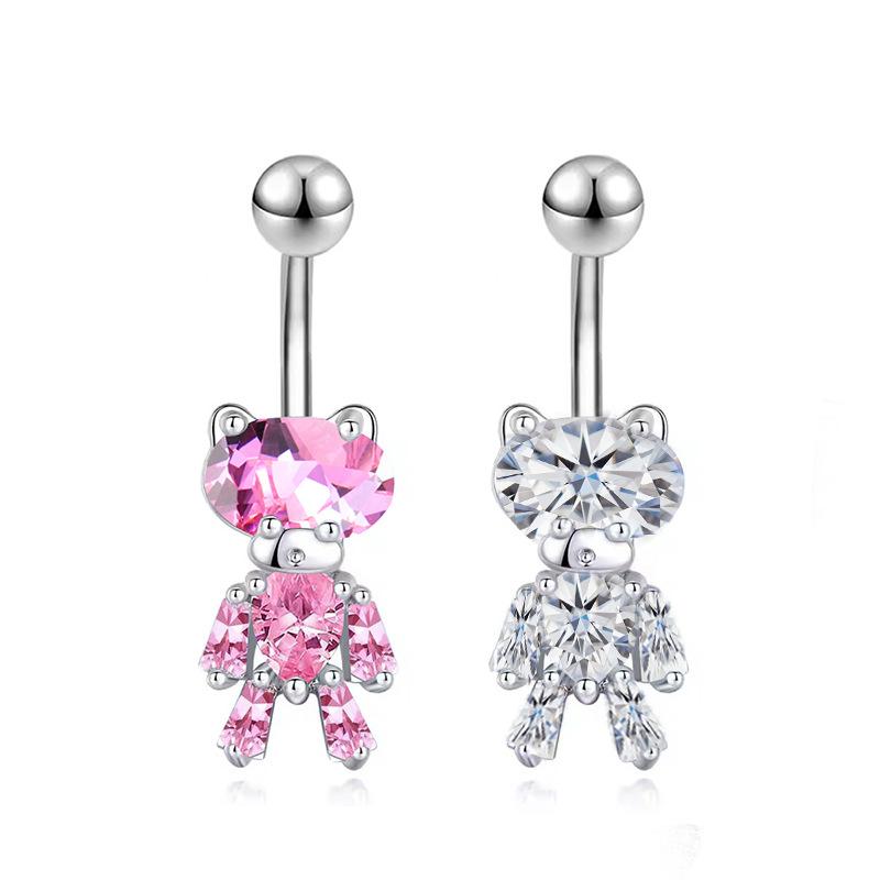 

Surgical Steel Dangle Belly Button Ring Moon Heart Navel Ring Piercing For Women Zircon Body Piercing Nombril Jewelry A11