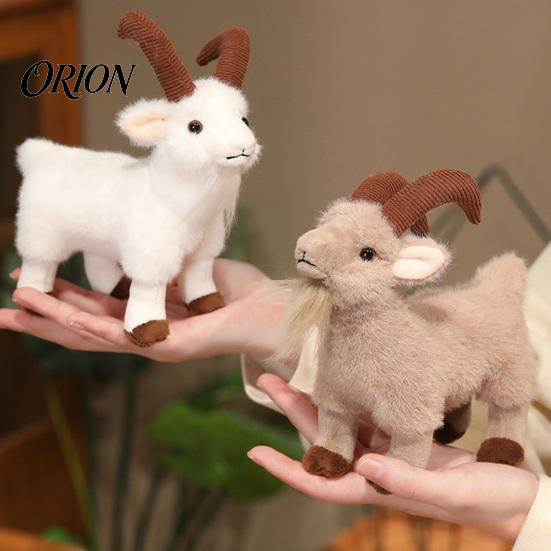 Cozy Sleeping Pillow Fluffy Goat Plush Toy, Cartoon Animal Stuffed Sheep Doll, Soft Polyester Fiber Doll Cuddly Companion for Kids Collectors Holiday