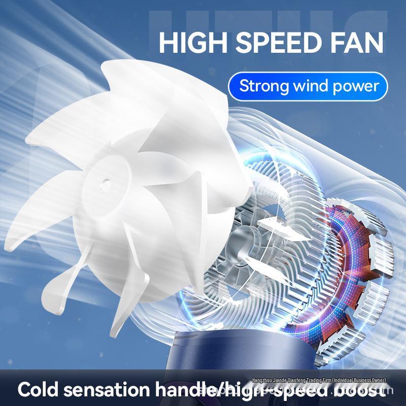 2025 New Mini Handheld Ice Pack Fan with Digital Display - Silent High-Speed Portable Outdoor Electric Fan