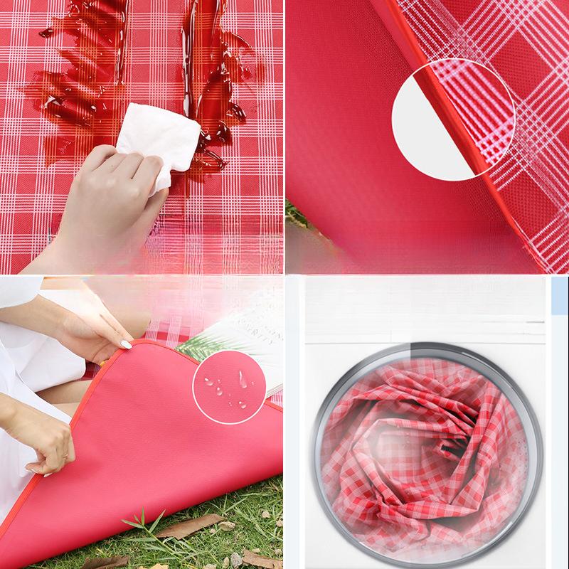 Thickened Picnic Mat, Spring Outing Picnic Mat, Outdoor Waterproof Folding Oxford Cloth Grid Outdoor Outing Moisture-proof Mat Wholesale