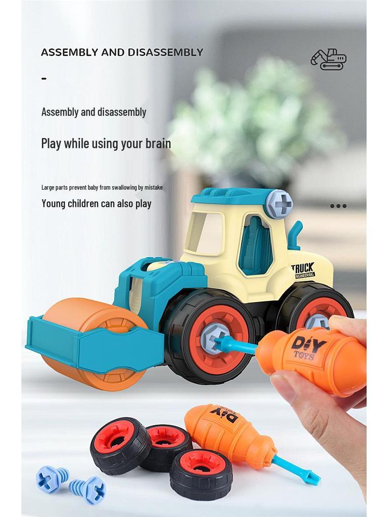 Children's Engineering Excavator Toy Set with Detachable Parts