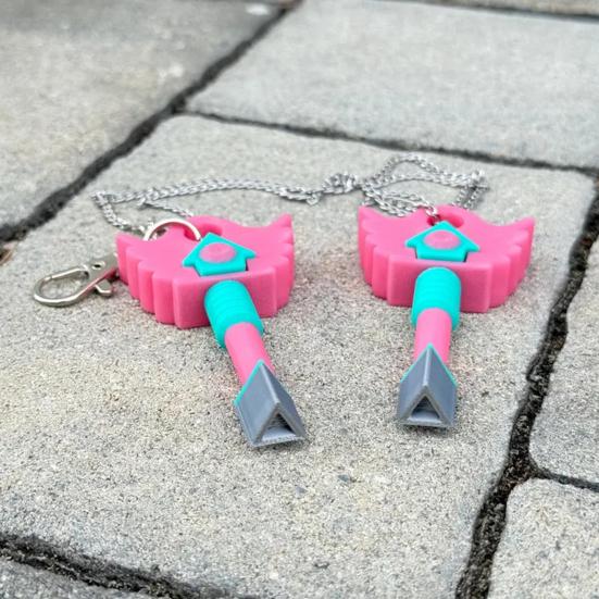 Hide And Seek Key Pendant Necklace Korean Folk Game Necklace Square Round Triangle Key Pendant Keychain for Fans