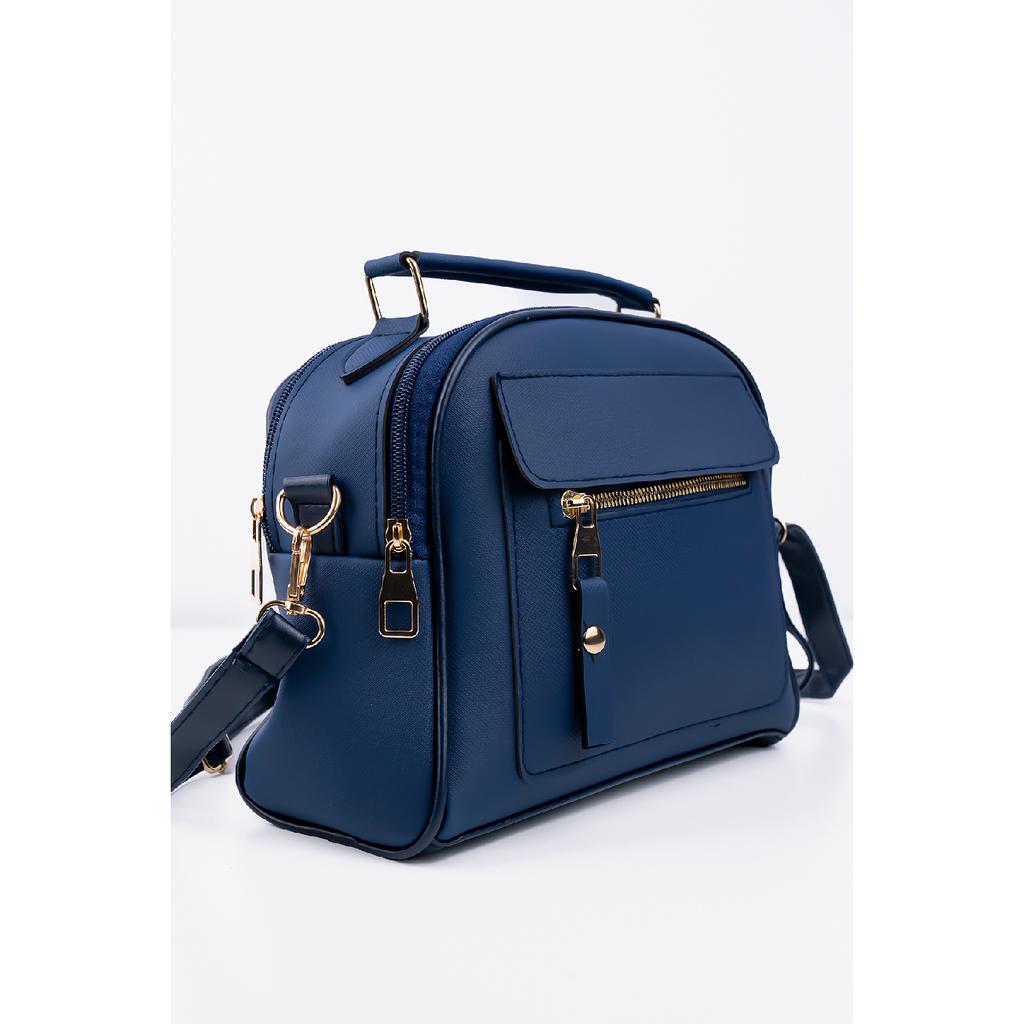 Damen-Hand- und Umhängetasche aus schwarzem Lacost-Leder mit 3 Fächern und verstellbarem Riemen