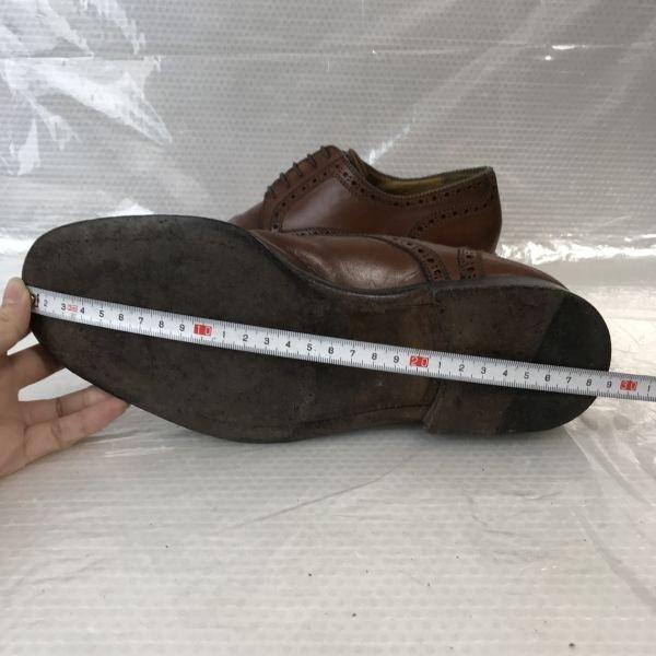 MARIANO CAMPANILE/Vintage Leder Straight Tip Semi-Brogue Schuhe/6/24.5-25.0/Braun/Business(GEBRAUCHT)