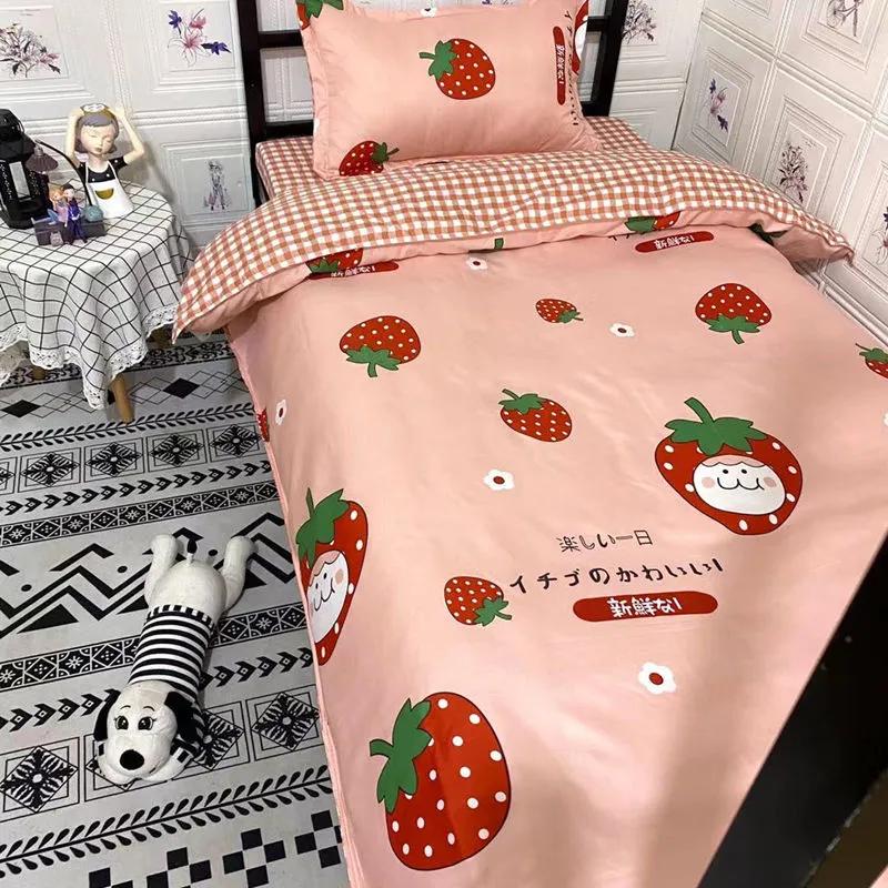 

Мягкий пододеяльник, простыня, наволочка, комплект постельного белья с рисунком Love Hear 3 Pcs Single-1.2m