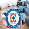 Cruz Azul Round Area Rug,Carpet Rug for Living Room Bedroom Sofa Playroom Decor,Non-slip Floor Mat