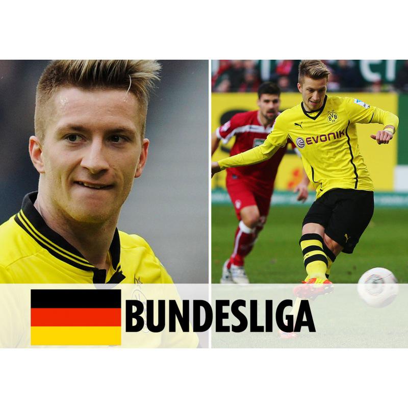 

Marco Reus Football Star Poster – Dorm Room, Bar, Study, Home Décor with Frame Yellow Kraft Paper (No Glue) 30X42 cm