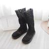 Netz High Cool Stiefel Damen Sommer Sandalen Dünne Hohlrohr Stiefel Baumwolle und Leinen Stil Martin Netzstiefel Damen Frühling und Herbst