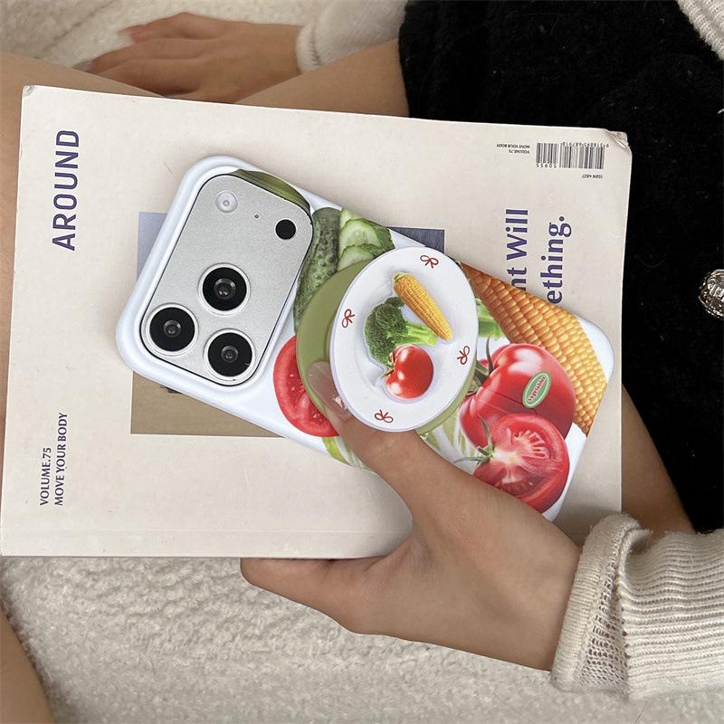Magnetic Frosted Phone Case for iPhone 17, 16 Pro Max/15 Pro - Fresh Tomato Design