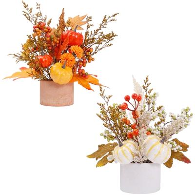 Tischplatten-Herbst-Mittelstücke Realistische Kürbisse mit realistischem Ahornblatt-Arrangement und Weizenhalm-Ausstellung