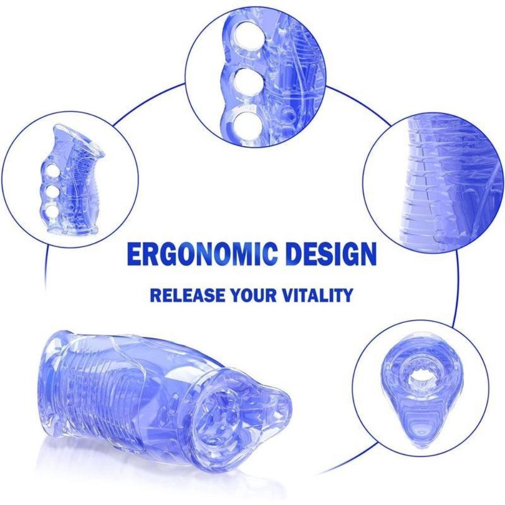 Open Penis Sleeve with Vaginal Texture for Male Blowjob Toys Penis Trainer Male Masturbator Male