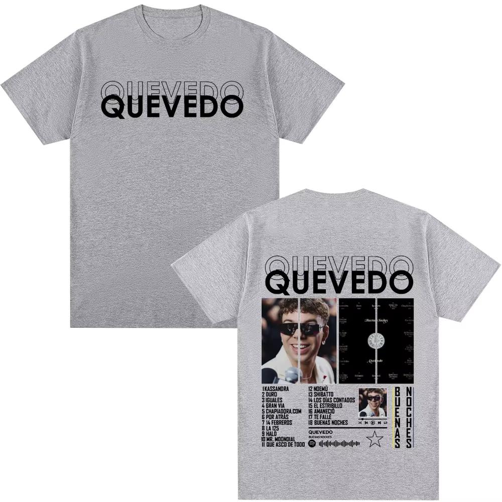 Rapper QUEVEDO Buenas Noches T-shirt Men Women Clothing Cotton Casual Oversized T-shirts Fashion Hip Hop Short Sleeve T Shirt