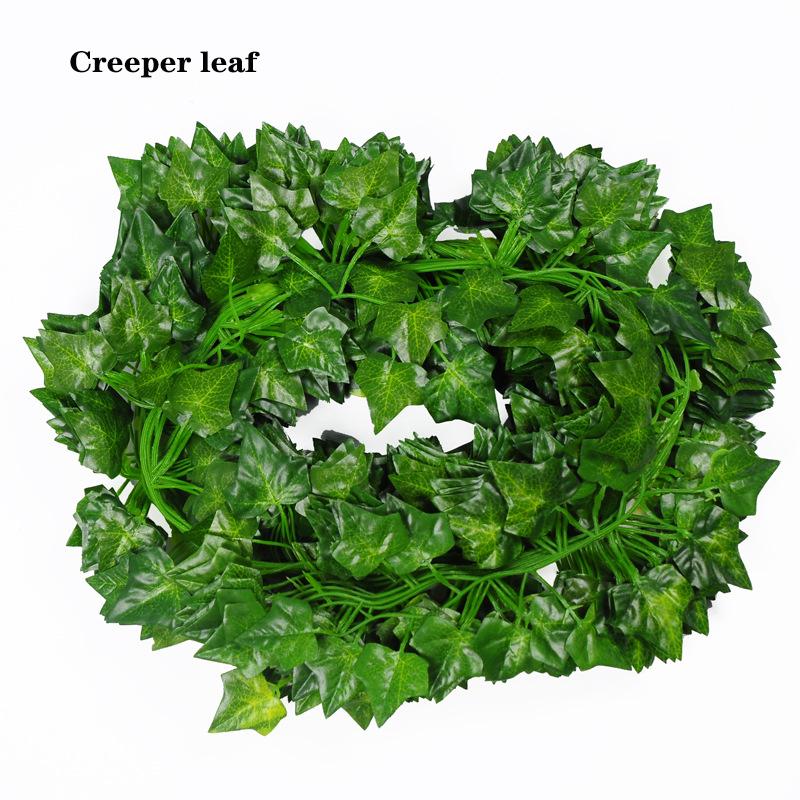 1Pc 2.1 M Artificial Plant Green Ivy Leaf Garland Silk Wall Hanging Vine Home Garden Decoration Wedding Party Fake Wreath Leaves