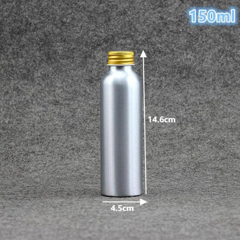 Parfüm Kosmetik Toner Wasserflasche Reise Tragbar Nachfüllbare Flasche 50ml-250ml Goldene Aluminiumflasche Mit Schraubverschluss