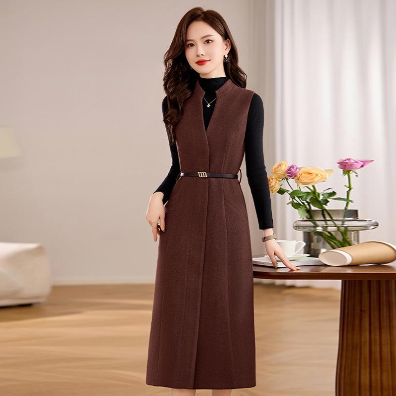 Women's 2025 Early Spring Knitted Vest & Long Dress Set XM235