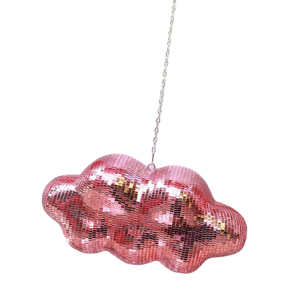 Retro Cloud Shape Discos Balls Hanging Ornament Reflective Mirror Balls with Chain for Festival Parties and Event Decors