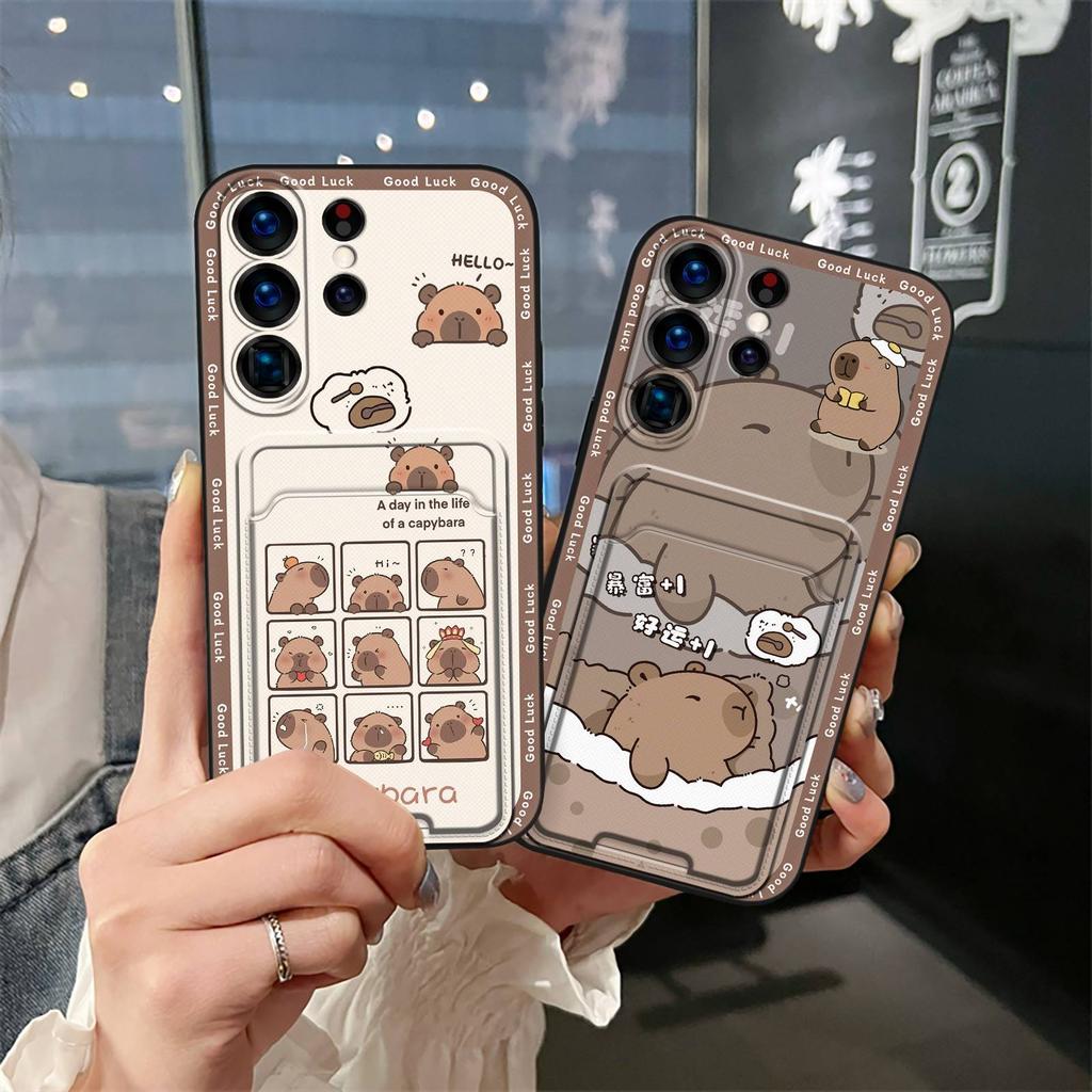 Protective Dirt-resistant Phone Case For Samsung Galaxy S24 Ultra Anti-knock Card Sleeve Silicone Graffiti Shockproof