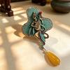 Dunhuang Pipa Flying Heavenly Spirit Female Brooch, Imitation Blue Drop Oil with Diamond Inlay Brooch