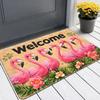 Newest Beach Sunset Flamingo Welcome Home Doormat, Tropical Seaside Palm Leaf Front Door Entrance Rug