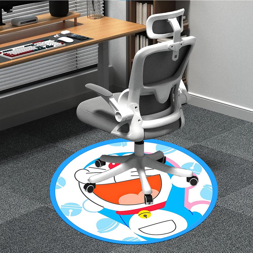 Doraemon Pattern Office Round Area Rug, Under Office Chairs Bedroom Living Room Home Decor A0908158