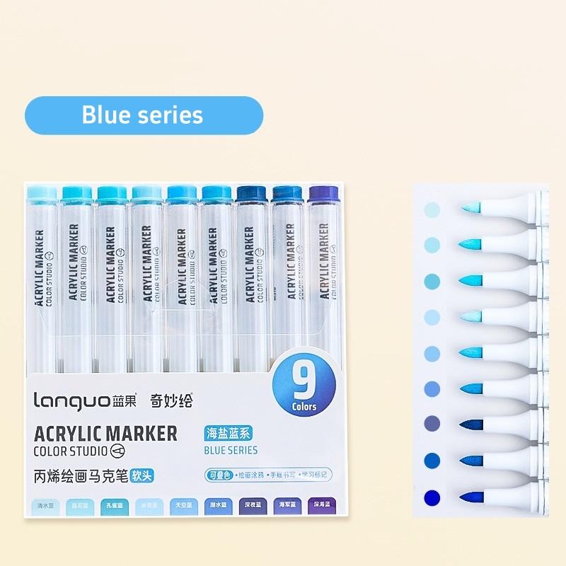 9pcs Color Studio Markers Set Soft Head Brush for Art Painting Drawing Manga Sketch Rocks Fabric