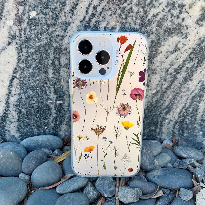 

Luxury ins Flower Floret Phone Case For iPhone 16 15 14 13 Pro Max Mini 15 14 Plus 12 11 Pro Max Shockproof Laser Back Covers iphone 13Mini