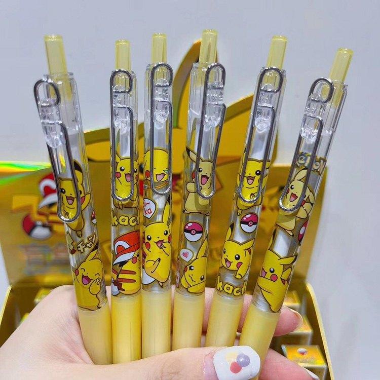 6pcs Pokemon Pikachu Gel Pens Blind Box 0.5mm Balck Signature Penkawaii Stationery Anime School Supplies Creative Gifts
