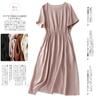 Short-sleeved round neck simple cotton and linen dress for women's 2025 summer new loose waist and thin dress