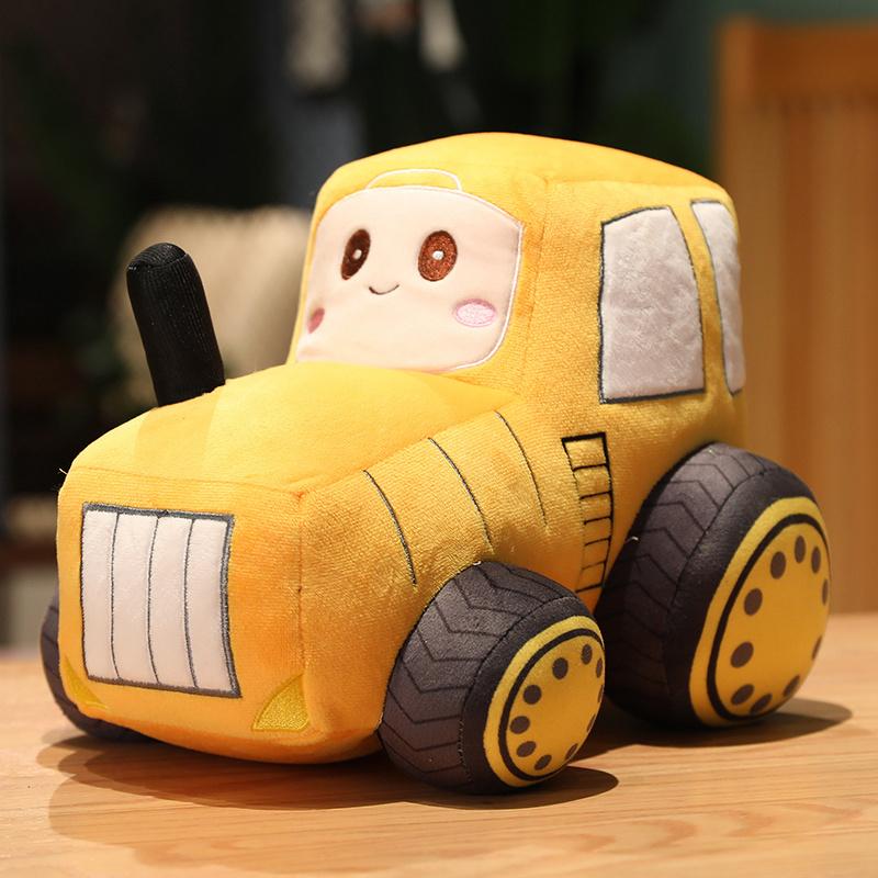 3045cm Traktor Auto Cartoon Plüschkissen Stofftier Transportkissen Blau Gelb Rot Plüschtier Sofa Stuhl Dekor Geschenk