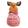 Christmas Drawstring Gift Bag 3D Plush Reindeer Santa Snowman Fruit Sacks Reusable Fabric Candies Goodie Storage Bag for Xmas Party Favors