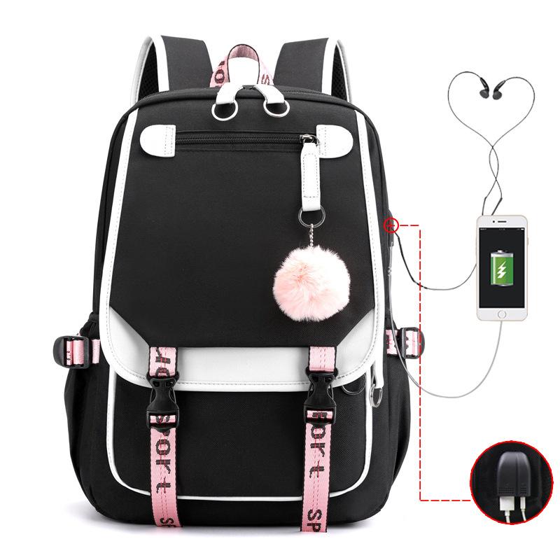 Blank backpack Korean version of Oxford cloth large-capacity student schoolbag simple casual versatile backpack