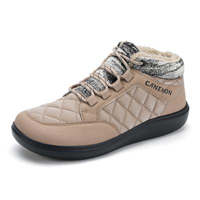 Hiver Semelle Épaisse Fourrure Peluche Chaussures de Neige Chaussures Chaudes en Coton Chaussures Décontractées à Lacets pour Femmes Baskets Chaudes