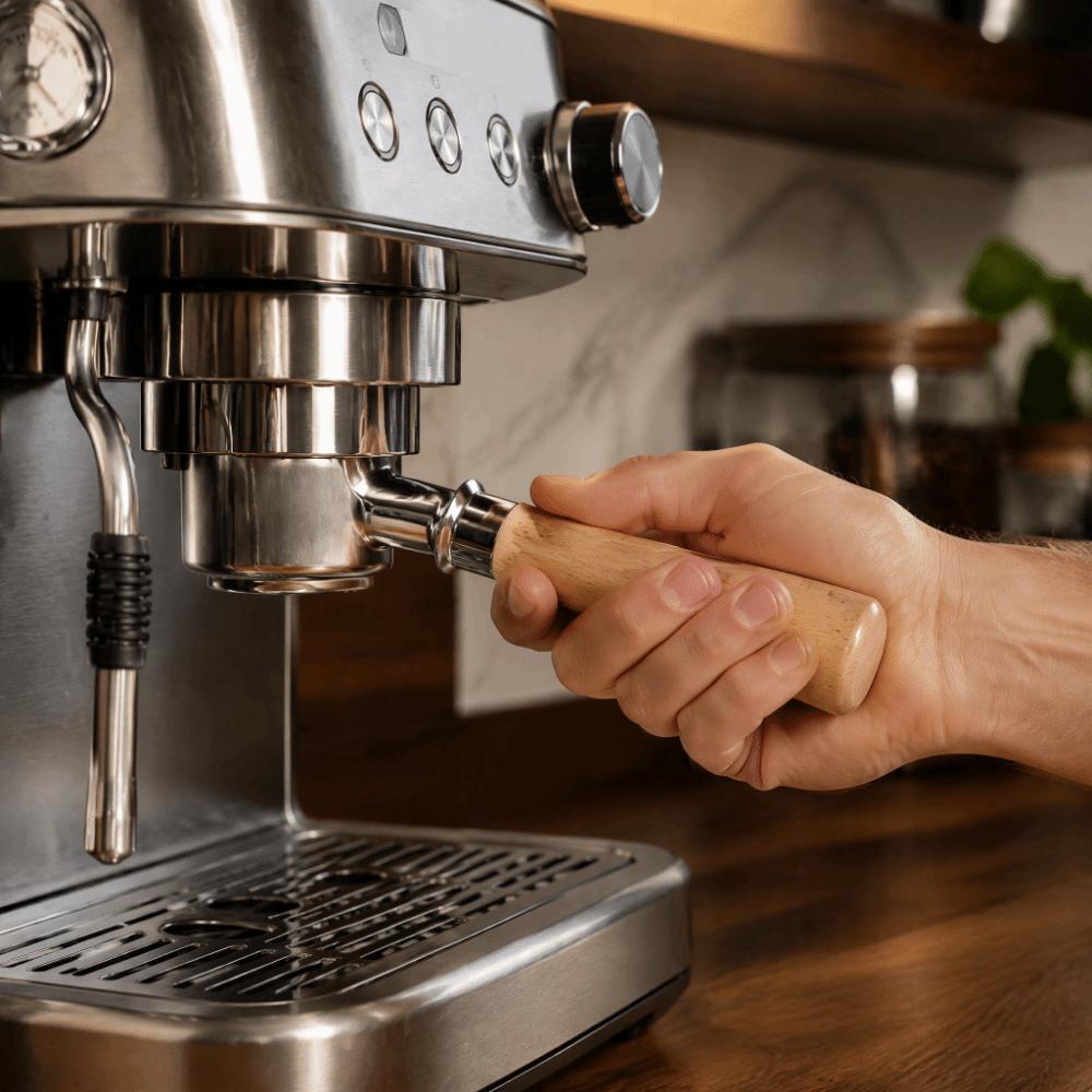2 Ears Design 51mm Coffee Portafilter Wood Handle Single Layer Portafilter  Espresso Making