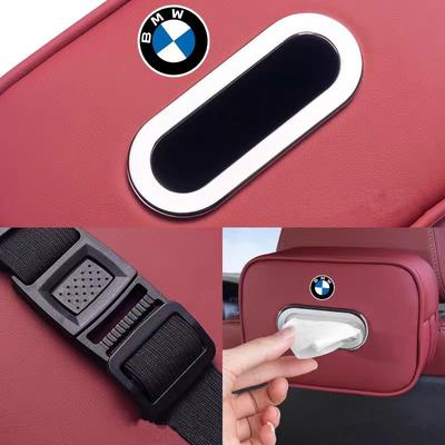 Car Sticker Car Tissue Box Leather Car Center Console Armrest Tissue Storage Box for BMW M Power M3 M4 M5 G42 G30 G20 E39 E36 E8 T6